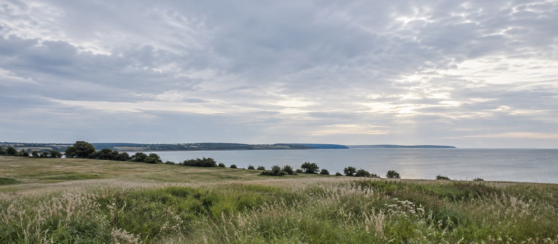 Panorama over et roligt dansk landskab på Sydals